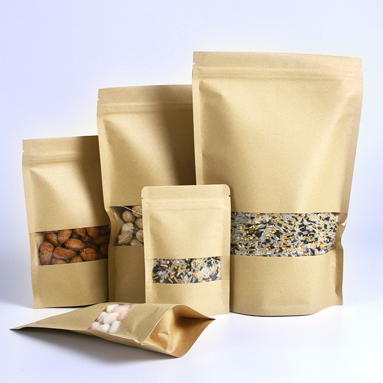 Food Packing Kraft Paper Bag With Window