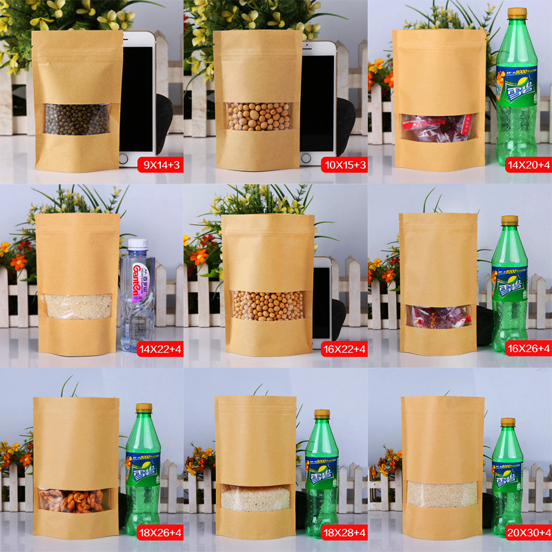 Food Packing Kraft Paper Bag With Window