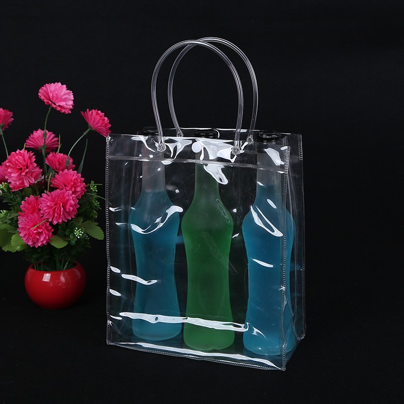 Wholesale custom printed portable eco friendly clear pvc tote bag