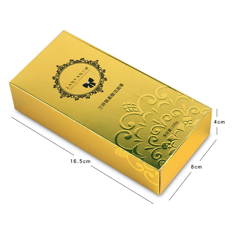 Cosmetic gold packaging carton