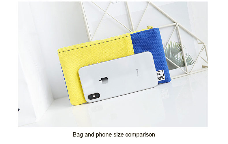 Fashion canvas handbag mobile phone bag color candy color pencil case