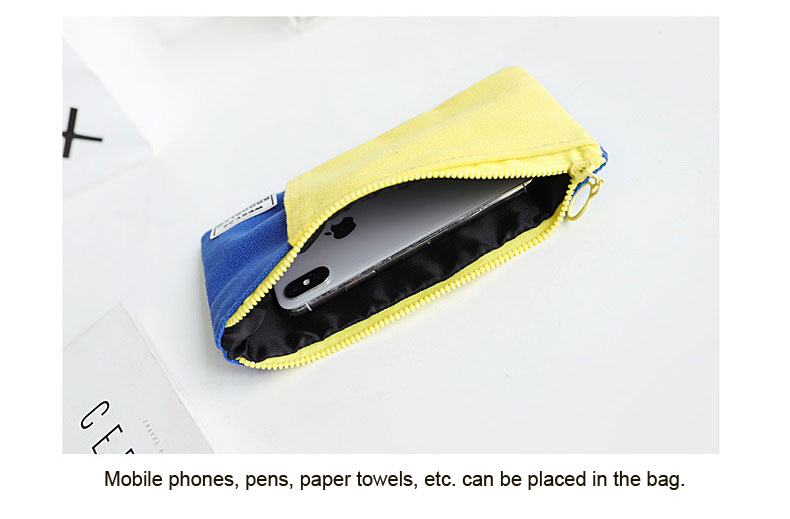 Fashion canvas handbag mobile phone bag color candy color pencil case