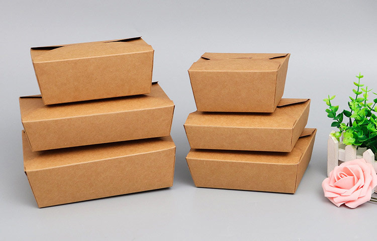 Folding kraft paper snack box