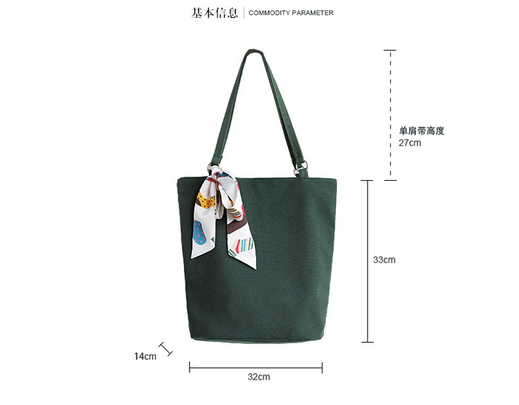 Simple canvas bag girls shoulder bag bucket bag