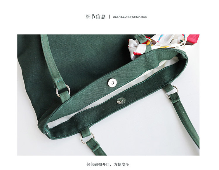 Simple canvas bag girls shoulder bag bucket bag