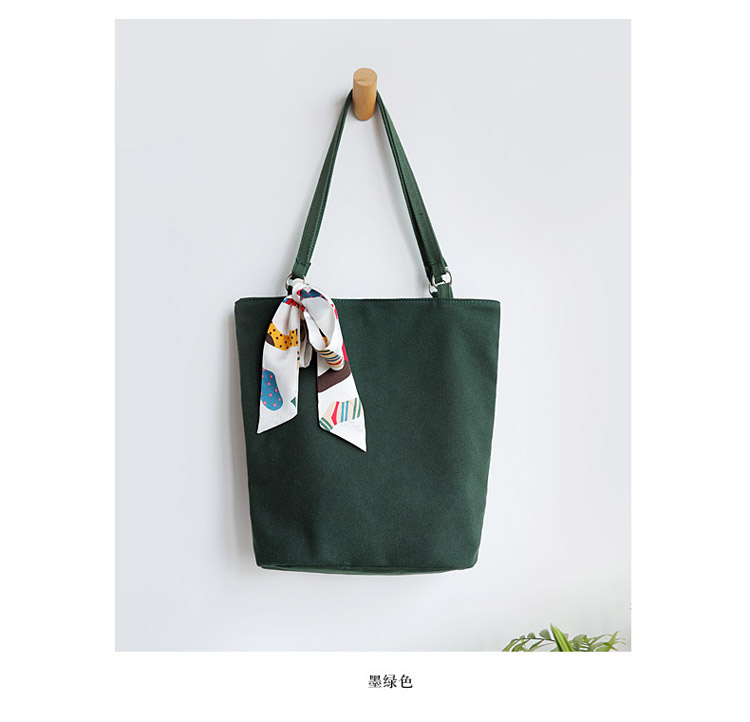 Simple canvas bag girls shoulder bag bucket bag