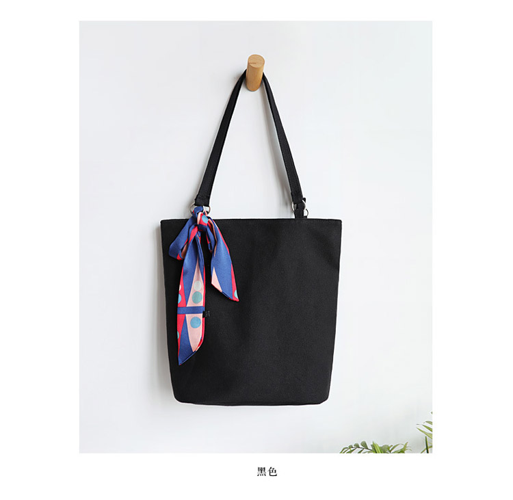 Simple canvas bag girls shoulder bag bucket bag