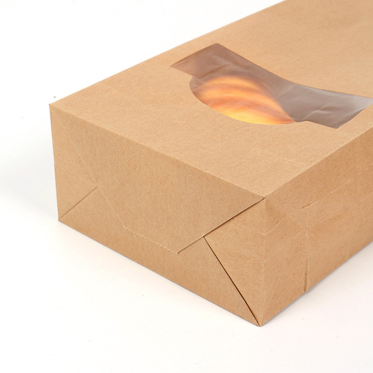 Kraft paper window self-supporting ziplock bag