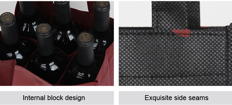 Wholesale non-woven wine bags can be loaded with single or multiple red wine non-woven tote bags
