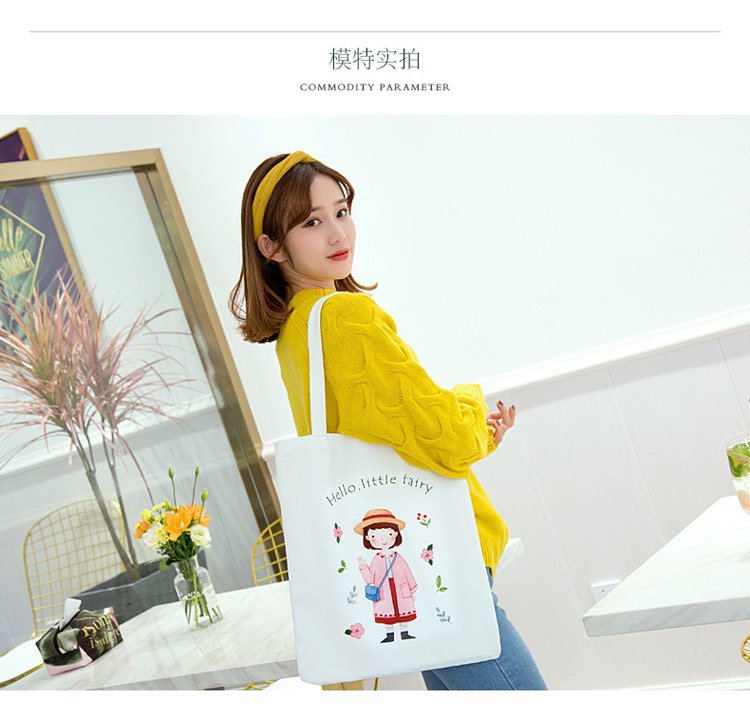 Printed canvas bag canvas bag female shoulde