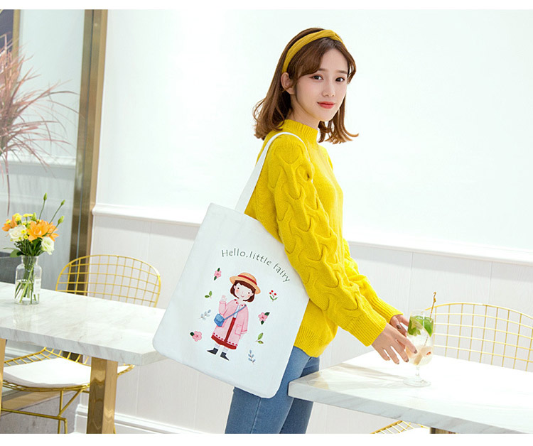 Printed canvas bag canvas bag female shoulde