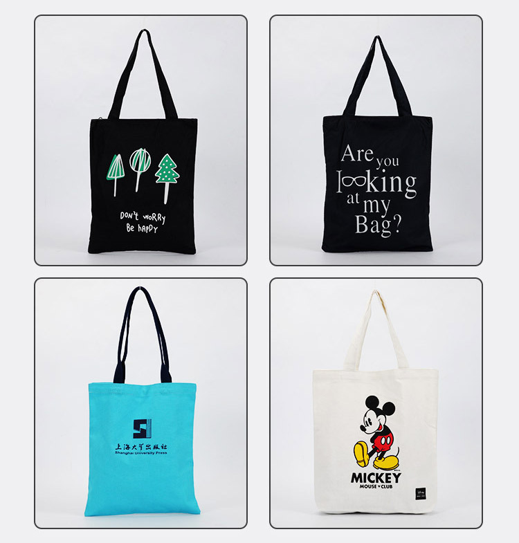 supply blank simple portable black cotton bag