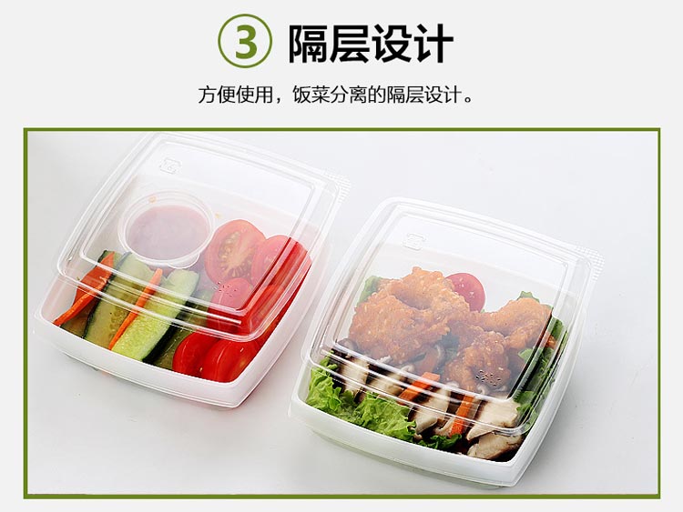 Transparent plastic cover kraft paper fast food portable box